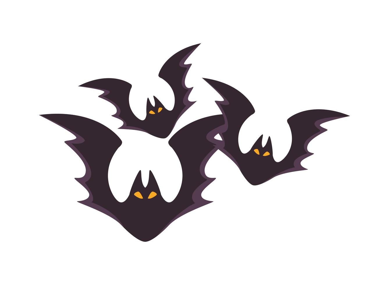 fliegende Halloween Fledermäuse isoliert vektor