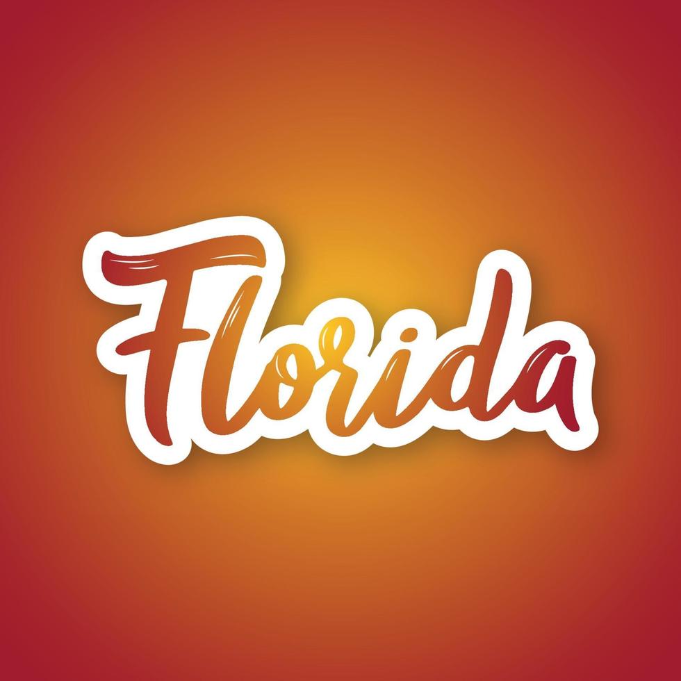 florida - handritad bokstäverfras. vektor