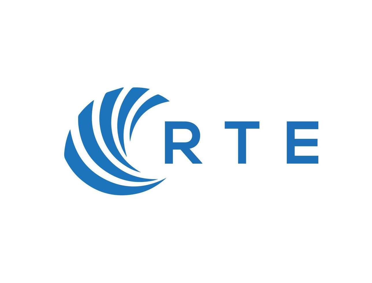 rte Brief Logo Design auf Weiß Hintergrund. rte kreativ Kreis Brief Logo Konzept. rte Brief Design. vektor