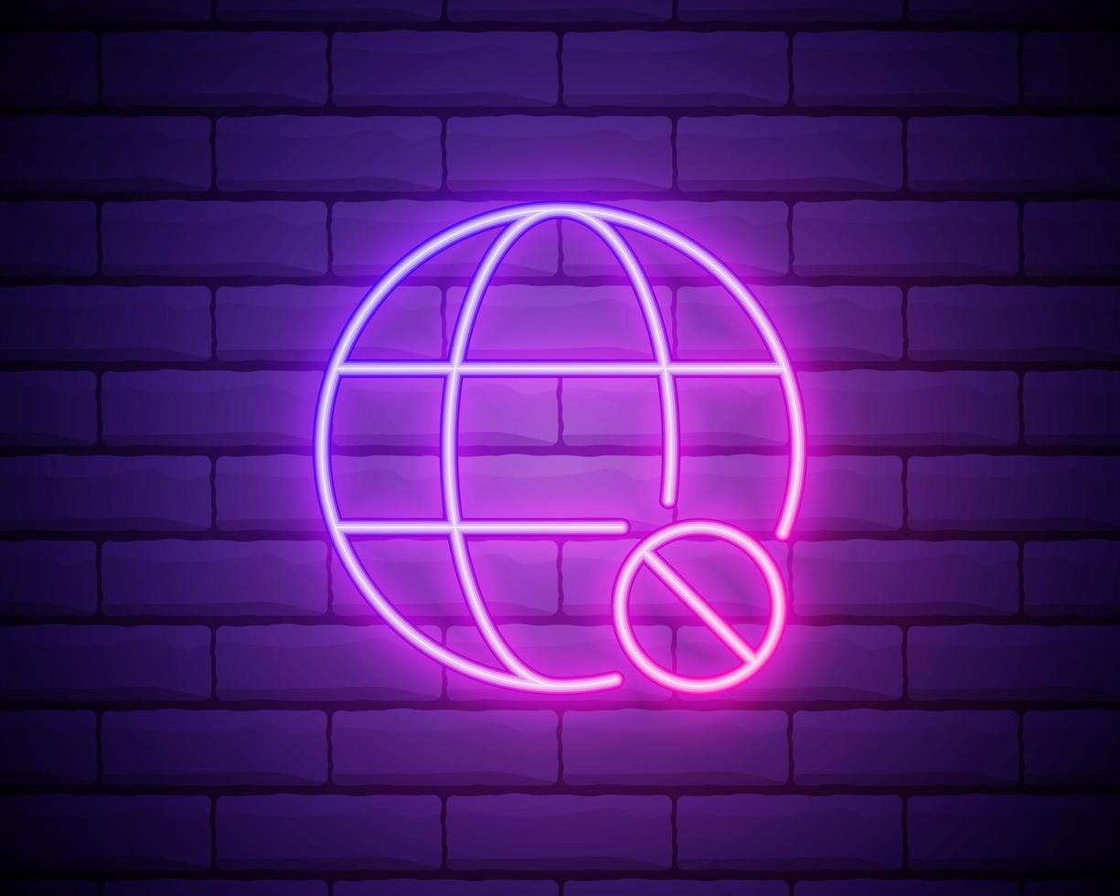 Neon keine drahtlose Verbindung und WLAN-Internetverbindung Symbol Vektor-Illustration vektor