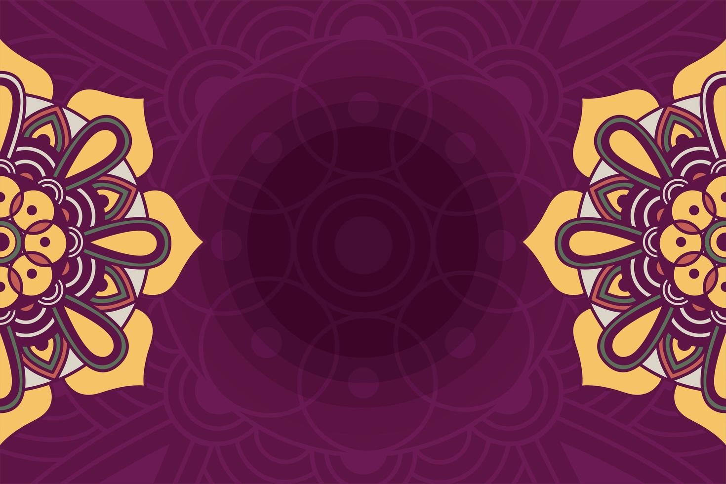 dekoratives Blumenmandala mit lila Hintergrund vektor