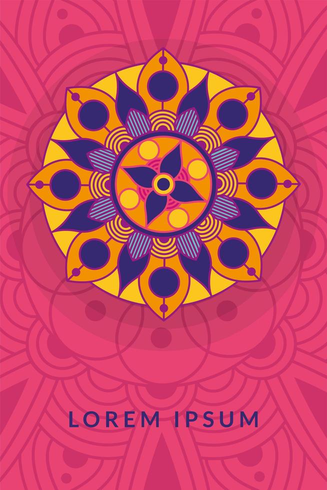 dekoratives Blumenmandala im Fucsia-Hintergrund vektor