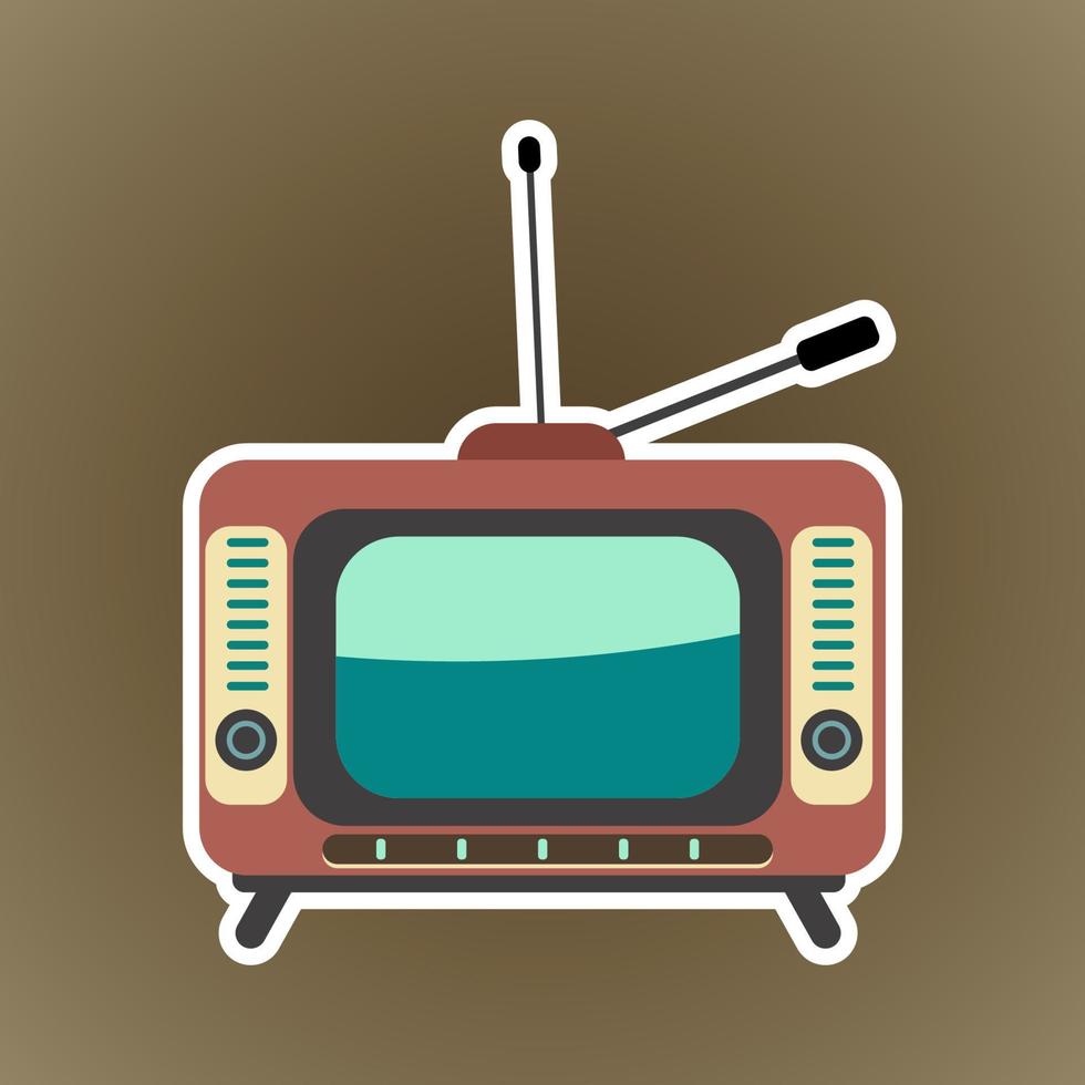 klassisch Jahrgang Fernseher Box Illustration mit Antenne vektor