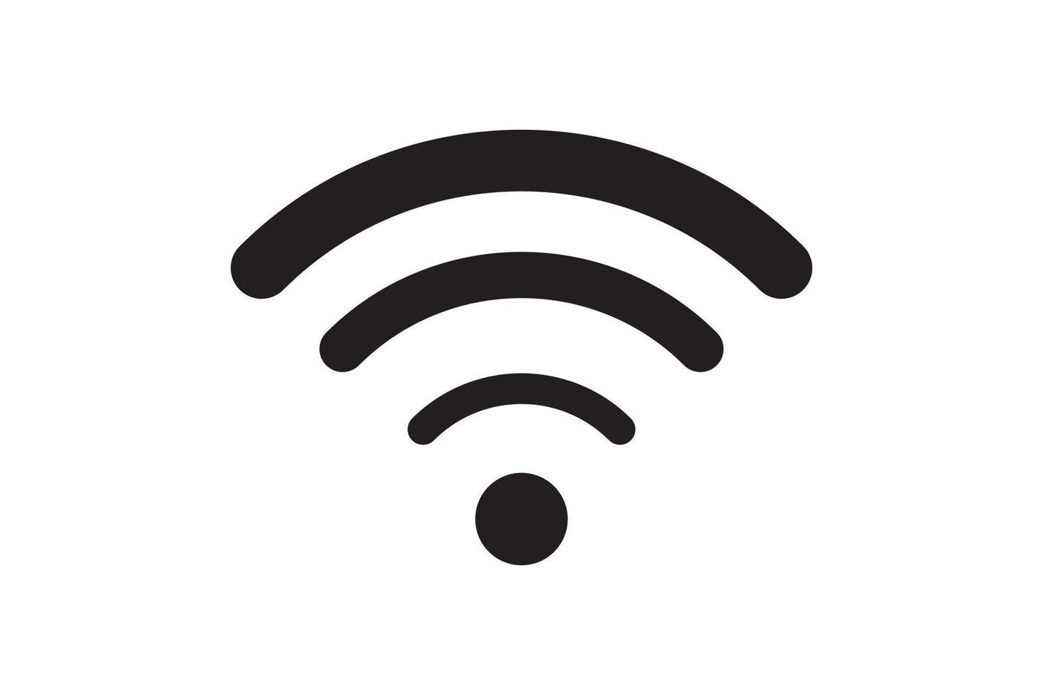 Wi-Fi-Symbolsignalverbindung. Vektor drahtloses Internet-Technologie-Zeichen. WLAN-Netzwerk-Kommunikationssymbol.
