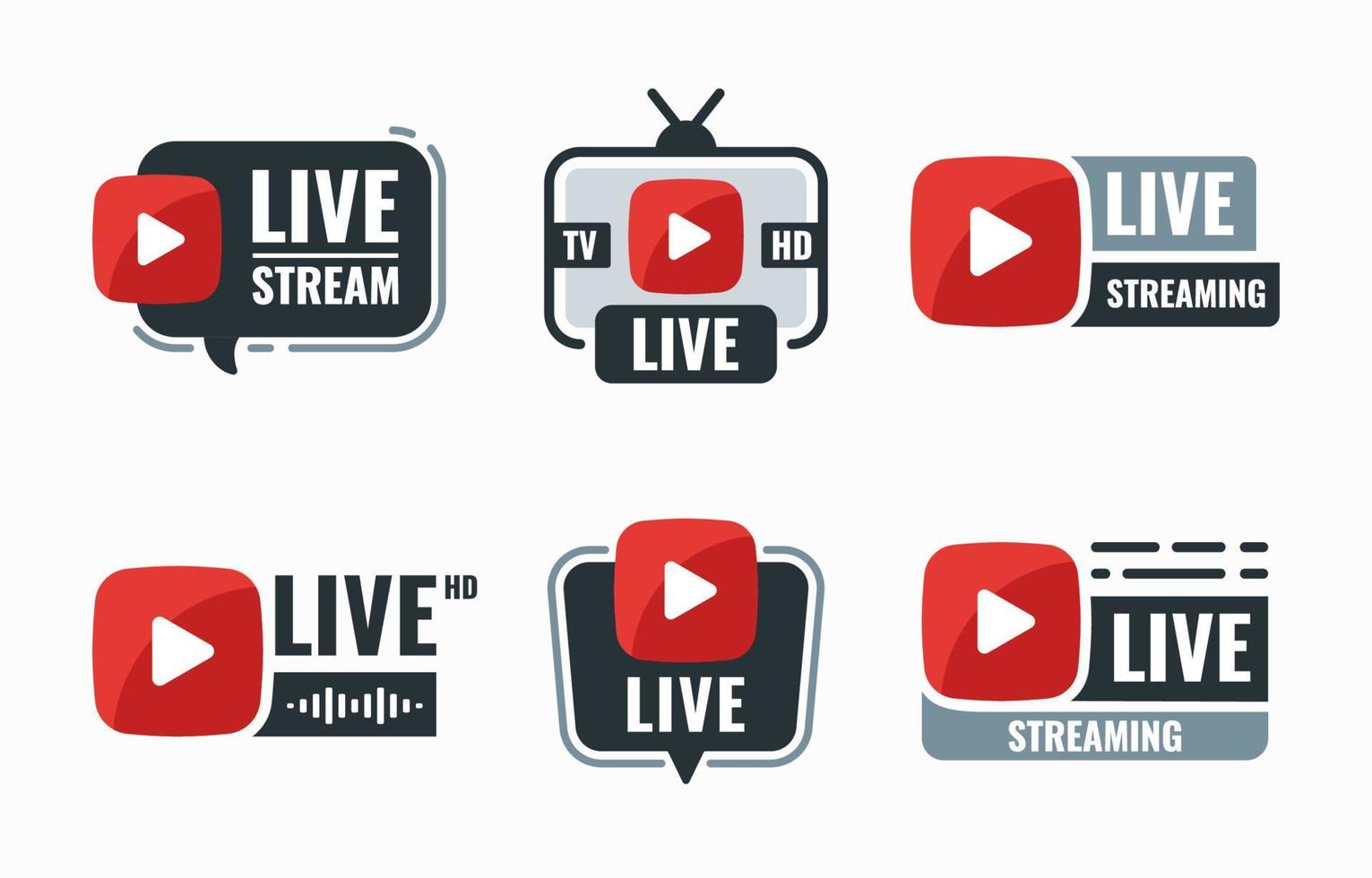 Leben Streaming Abzeichen mit Logo vektor