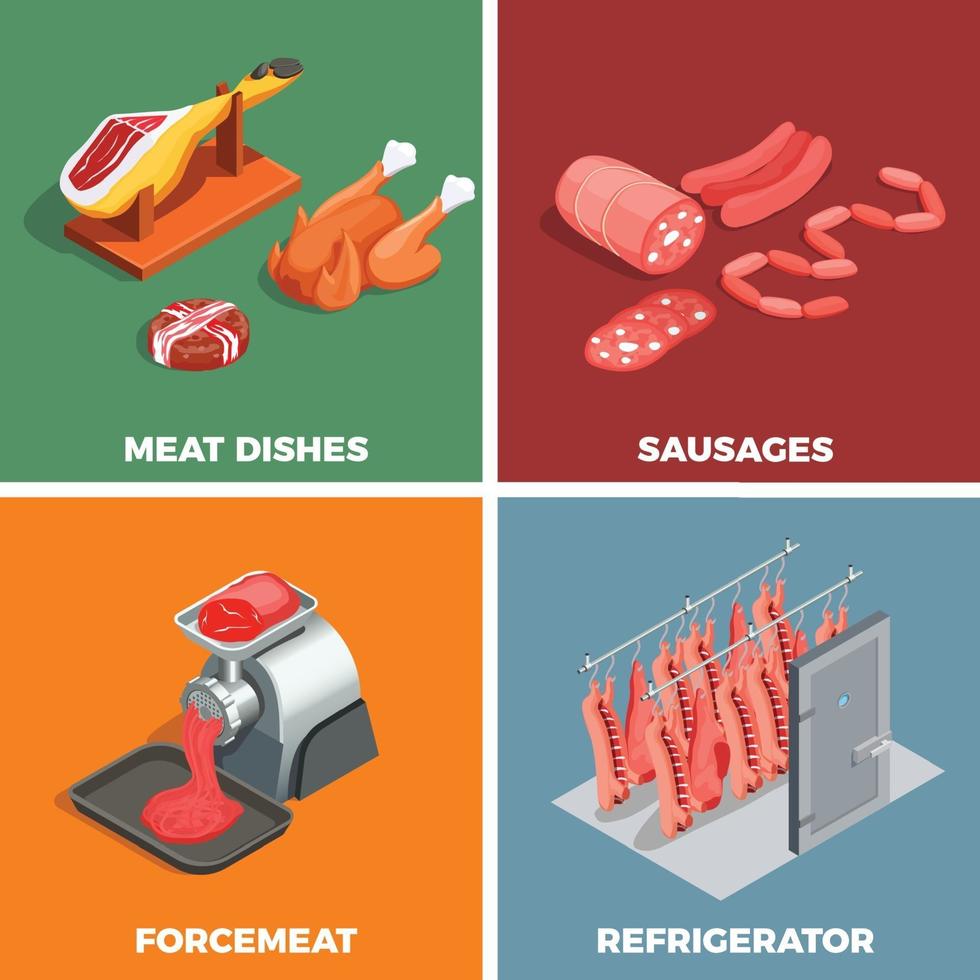 Metzgerei Metzgerei isometrisch 2x2 vektor
