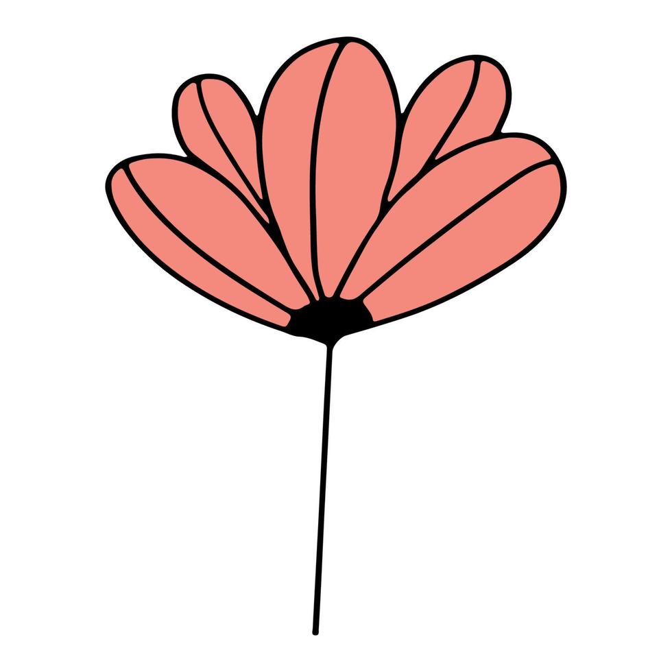 rotes Blumengekritzel vektor