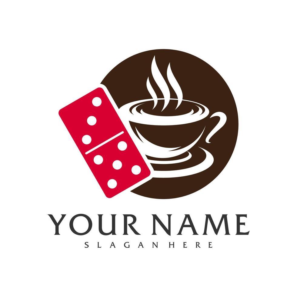 Kaffee trinken Domino Logo Vektor Vorlage, kreativ Domino Logo Design Konzepte