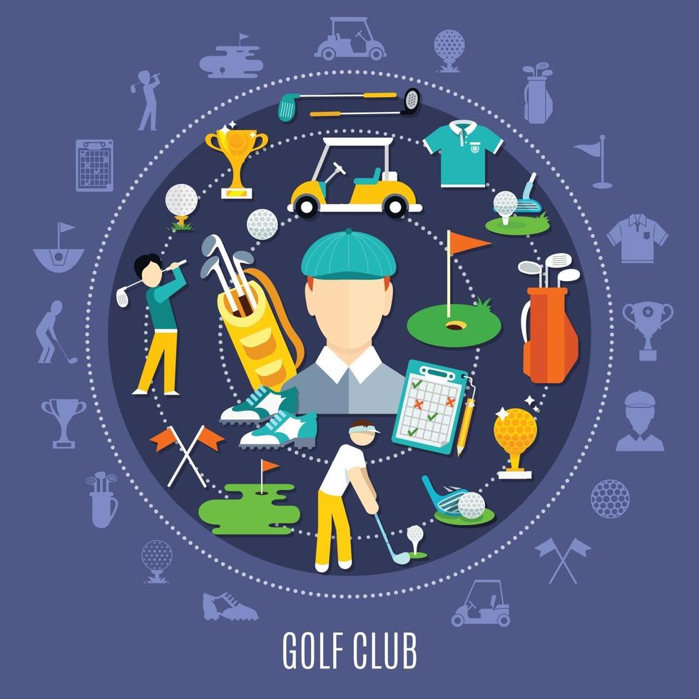 Golf flache Illustration vektor