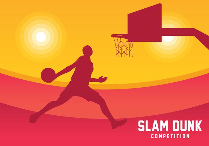 Slam Dunk Silhouette Hintergrund vektor