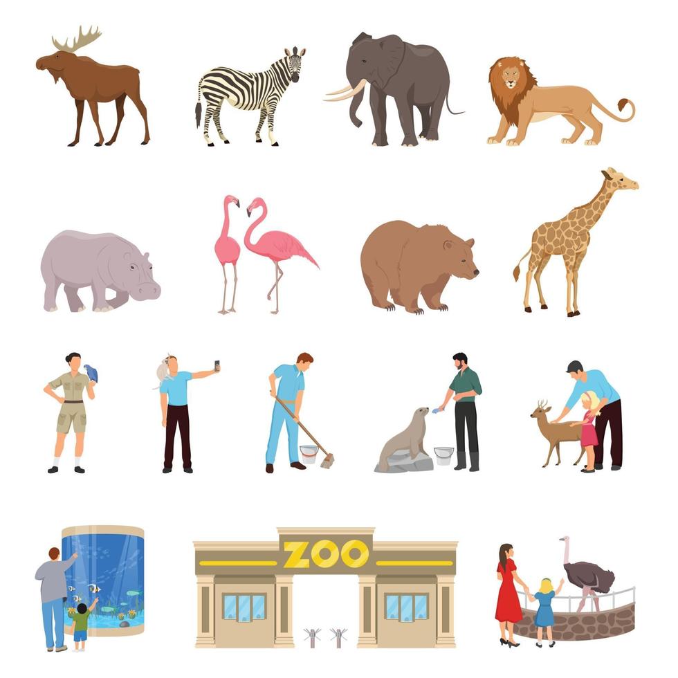 flache Symbole des Zoos vektor