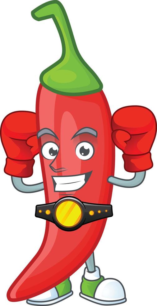 rote Chili-Zeichentrickfigur vektor