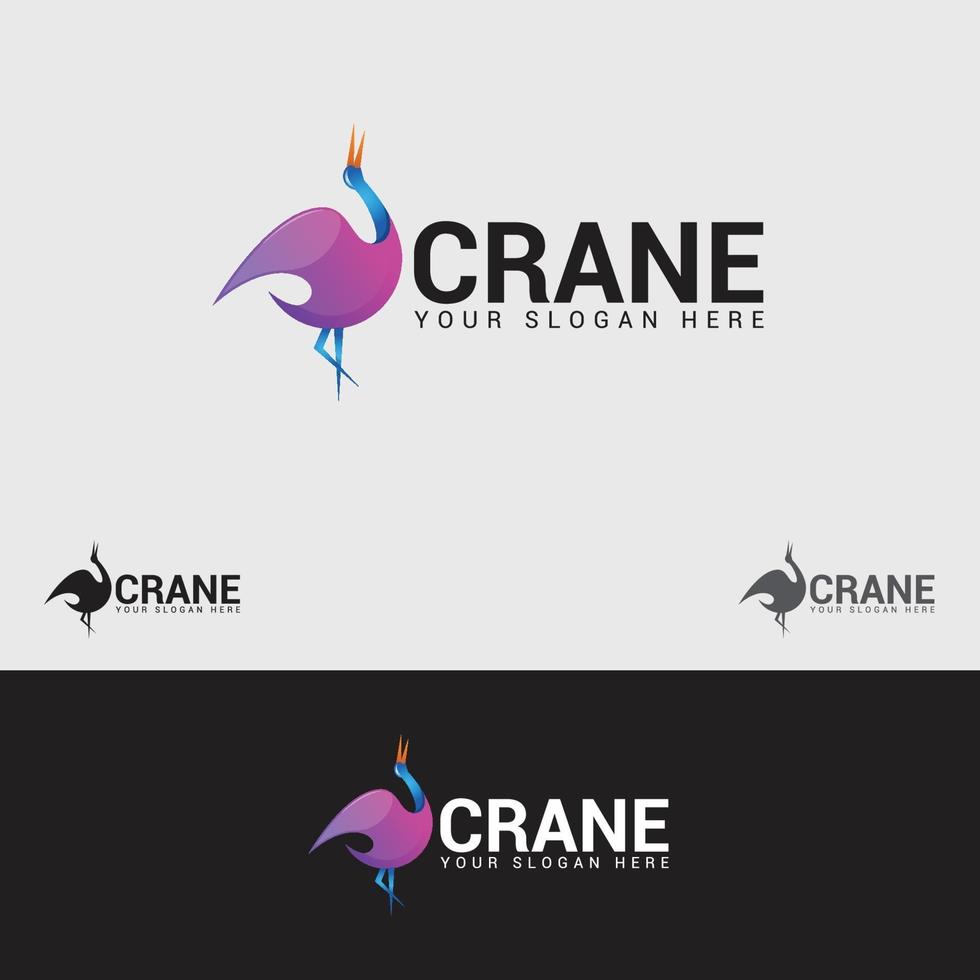 Kranvogel Logo Design Vorlage vektor