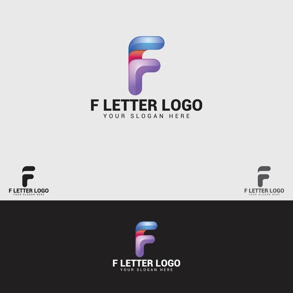f Brief Logo Design Vorlage vektor