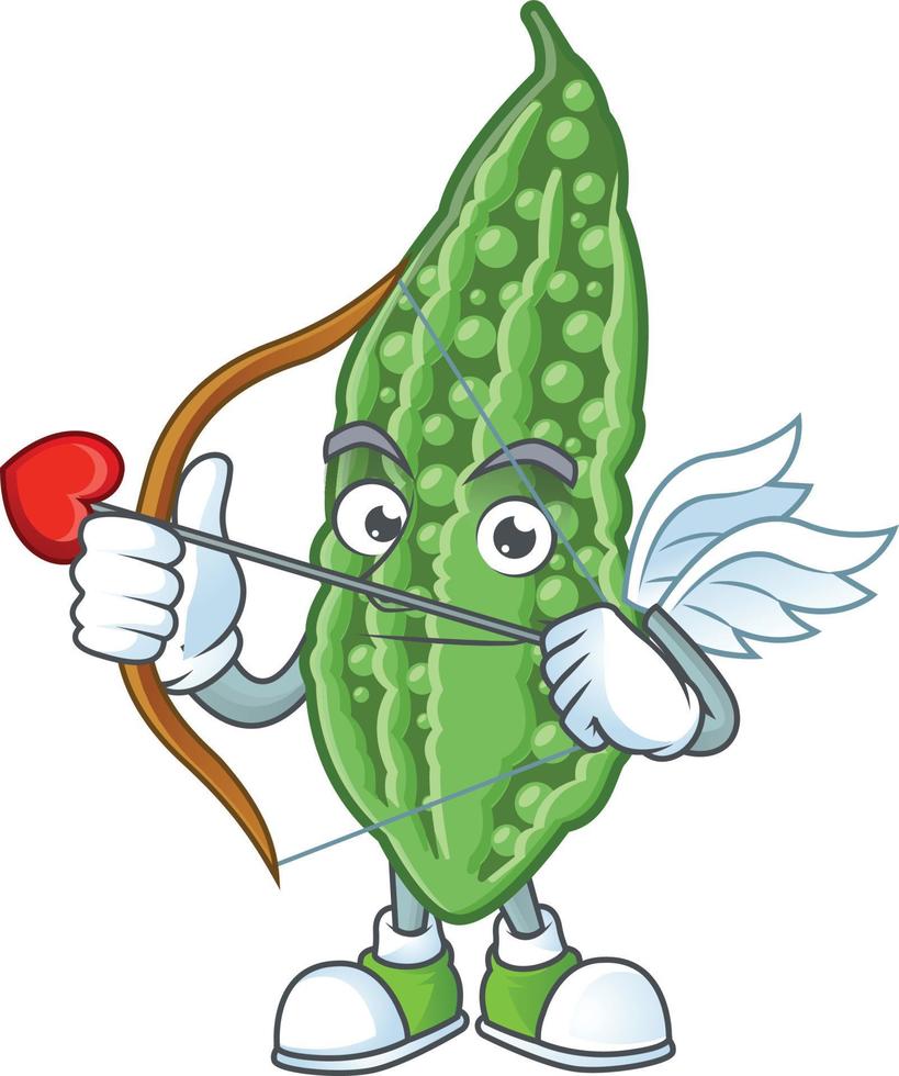bitter Melone Karikatur Charakter vektor