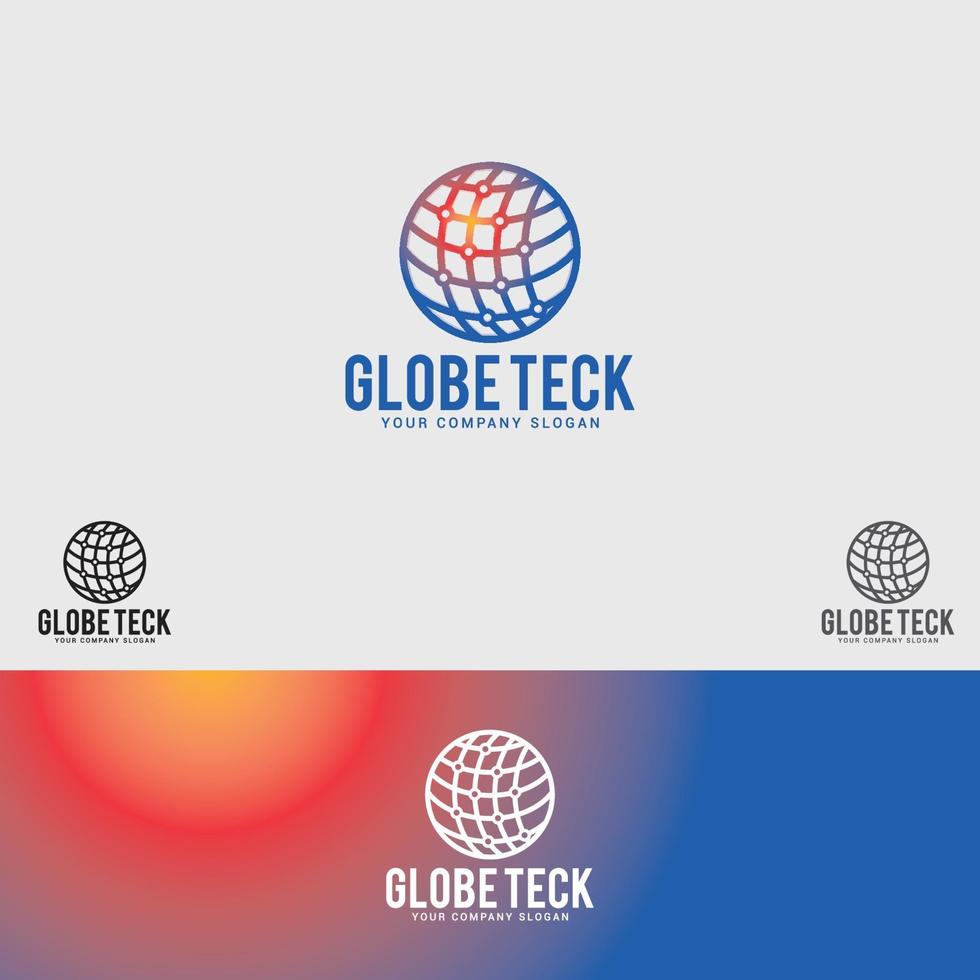 Globus Tech Logo Design-Vorlage vektor