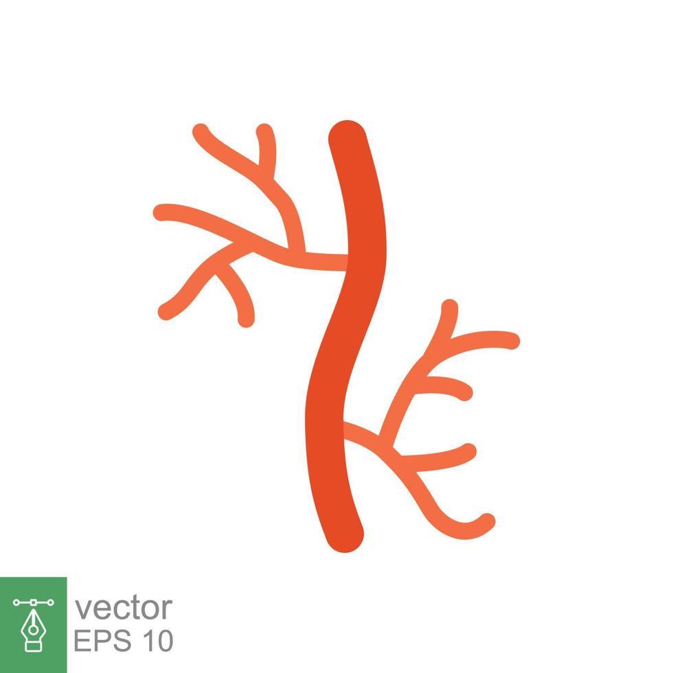 mänsklig artär färgad ikon. platt stil kan vara Begagnade för webb, mobil, ui. blod, fartyg, artär, kärl, ven, kardiovaskulära, hjärta begrepp. vektor illustration isolerat på vit bakgrund. eps 10.