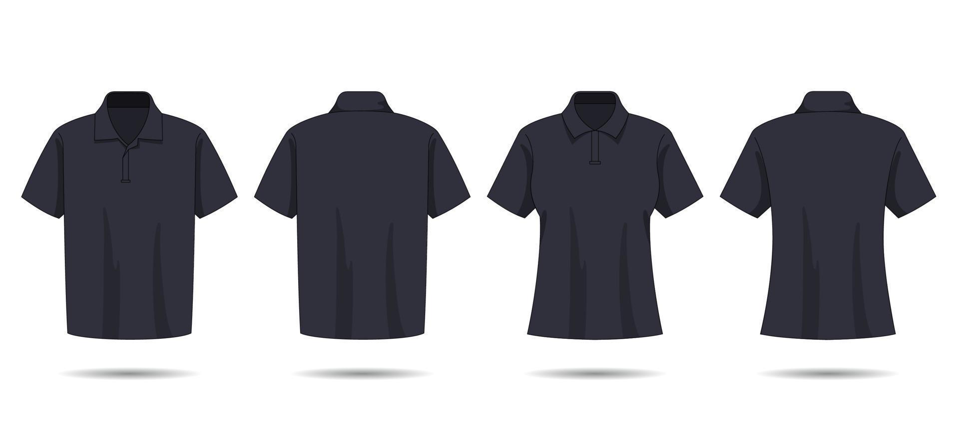schwarz Polo Hemd Attrappe, Lehrmodell, Simulation vektor