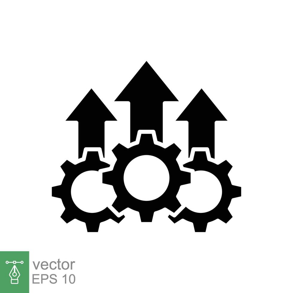 operativ förträfflighet glyf ikon. enkel fast stil symbol. optimera teknologi, innovation, produktion tillväxt begrepp. vektor illustration isolerat på vit bakgrund. eps 10.