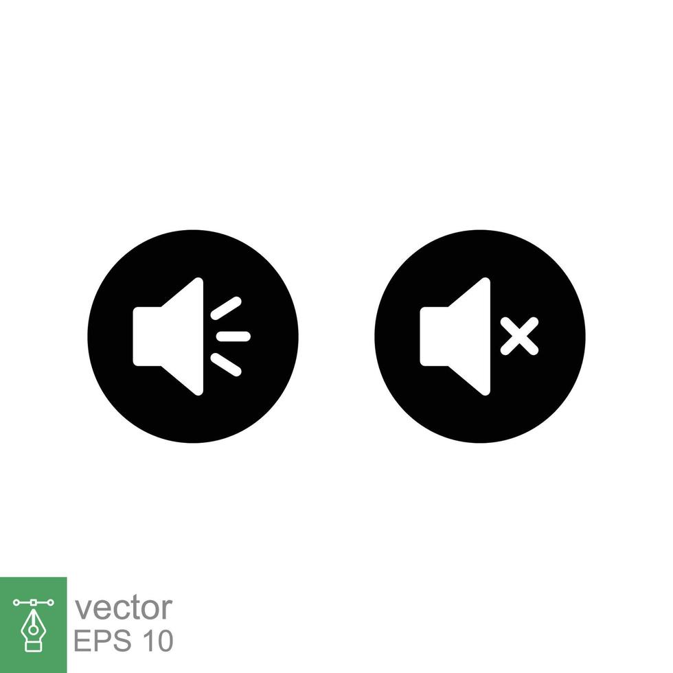 Lautsprecher, Audio- und Klang stumm Glyphe Symbol. einfach solide Stil zum Video Konferenz, Webinar und Video Plaudern. Vektor Illustration isoliert auf Weiß Hintergrund. eps 10.