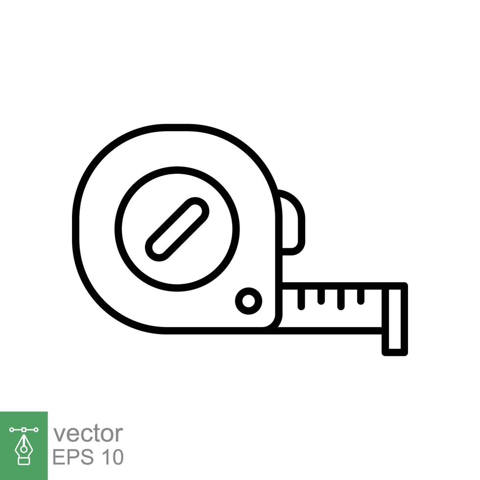 messen Band Linie Symbol. einfach Gliederung Stil. Meter, Länge, metrisch, Größe Konzept zum App und Netz. Vektor Illustration isoliert auf Weiß Hintergrund. eps 10.