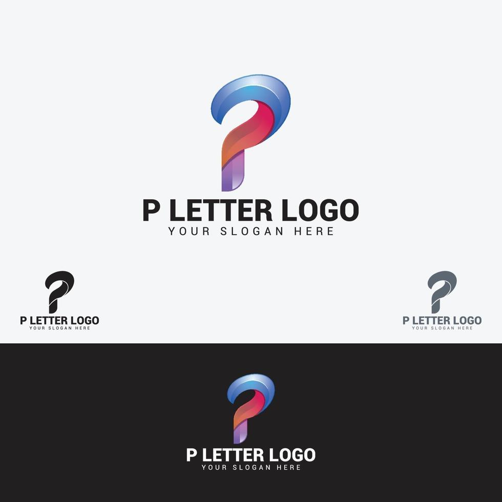 p leeter logotyp formgivningsmall vektor
