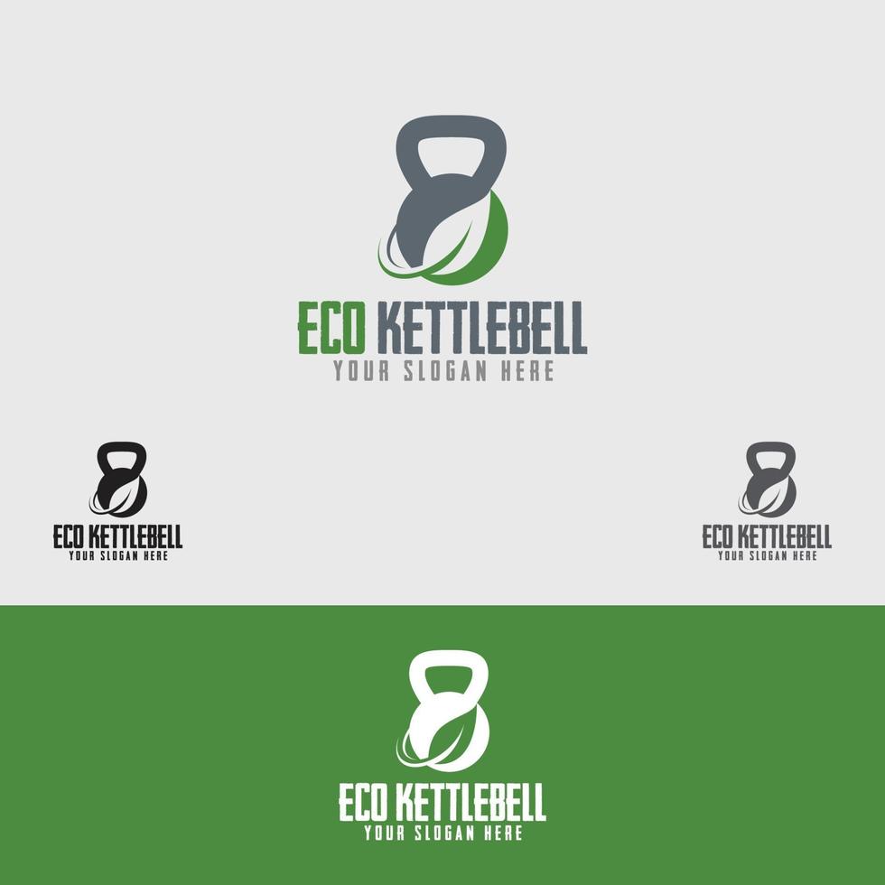 eco kettle bell logo design vorlage vektor