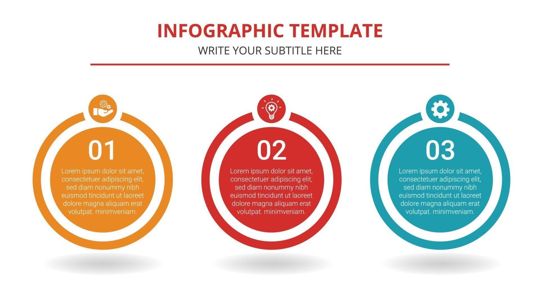 Timeline Business Infografik Vorlage mit 3 Schritten vektor