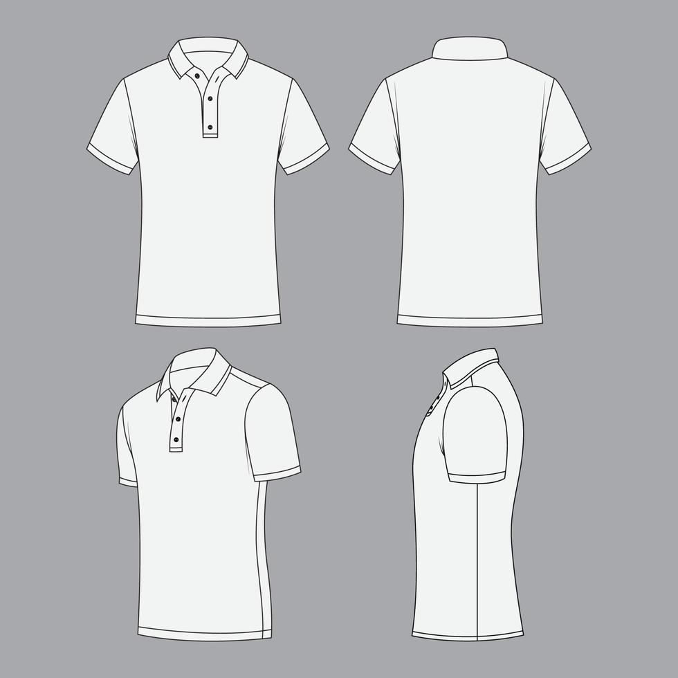 vit polo t-shirt design mall vektor