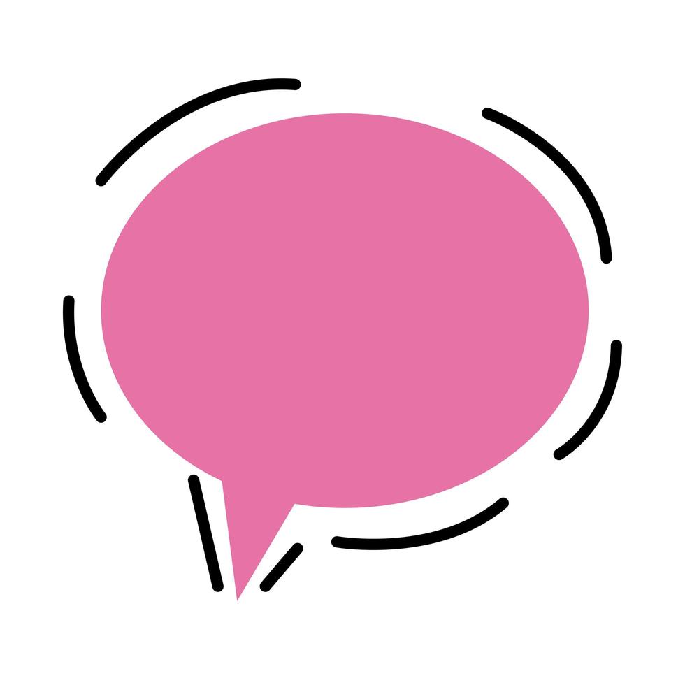 pratbubbla rosa färg isolerad ikon vektor