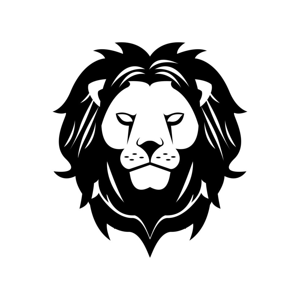 Kopf der monochromen Ikone des Löwen vektor