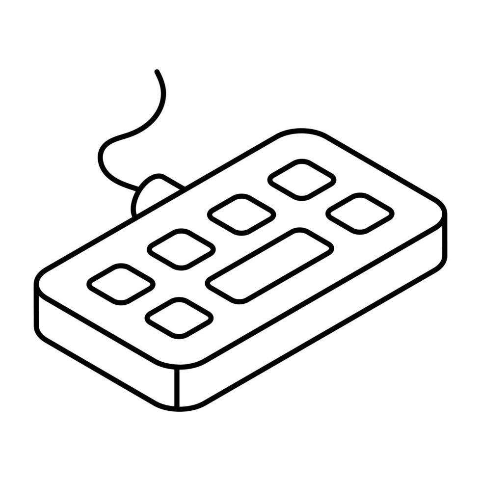 redigerbar design ikon av trådbunden tangentbord vektor