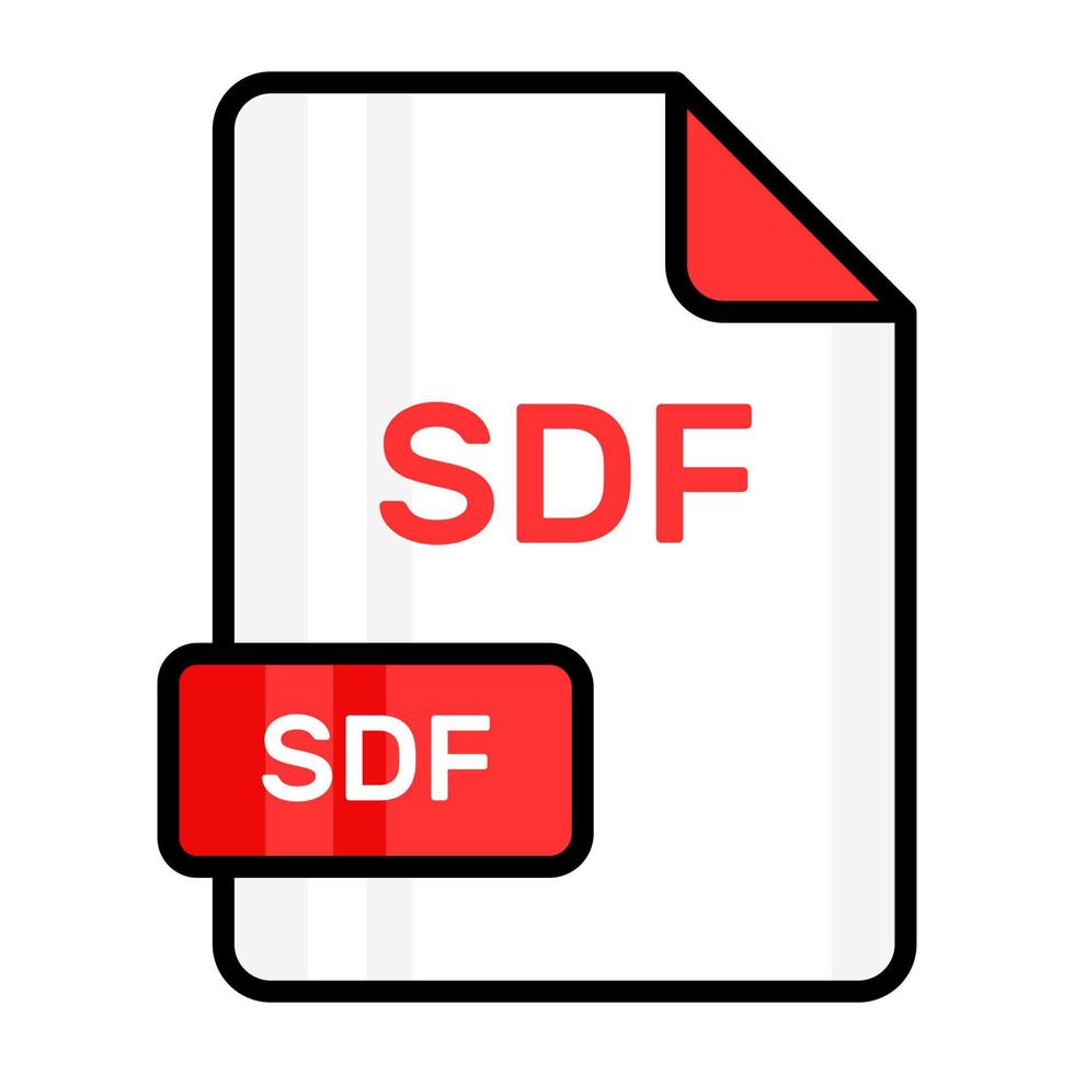 ett Fantastisk vektor ikon av sdf fil, redigerbar design