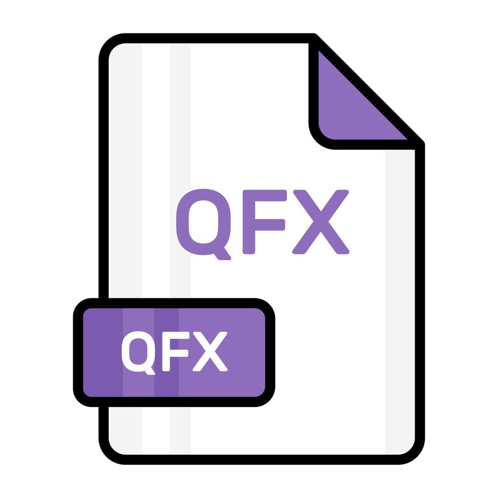 ett Fantastisk vektor ikon av qfx fil, redigerbar design