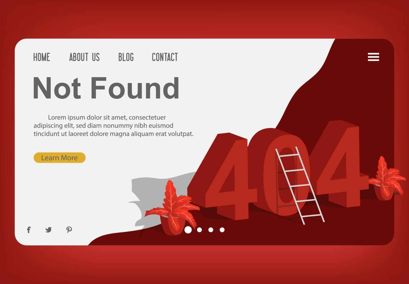 sidan 404, hittades inte designmallen vektor