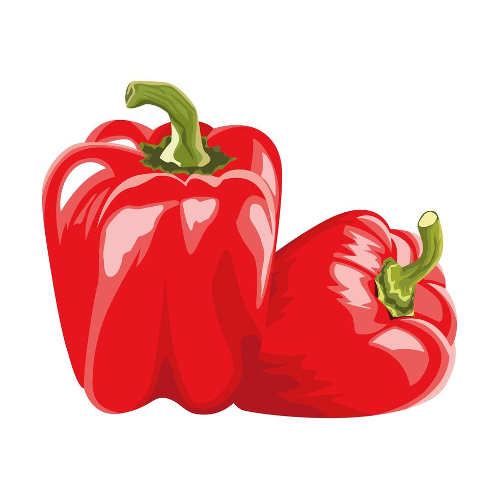 frische Paprika gesundes Gemüse Ikonen vektor