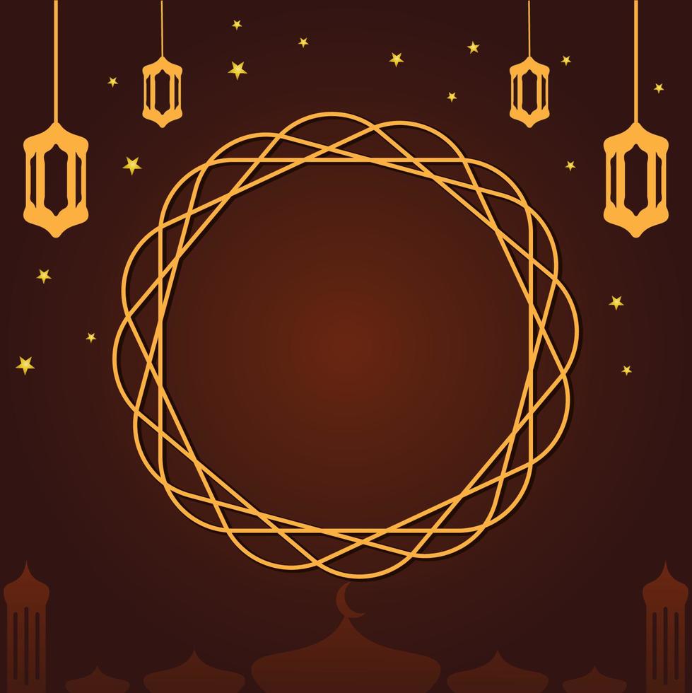 en lyxig och magnifik islamic bakgrund. muslim hälsning kort design mall. Instagram utfodra stock vektor design. social media baner. illustration av stjärnor, lampa, natt, moské