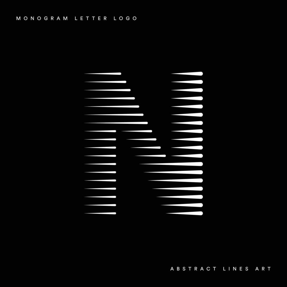 Brief n abstrakt modern Linien Kunst Monogramm Logo vektor