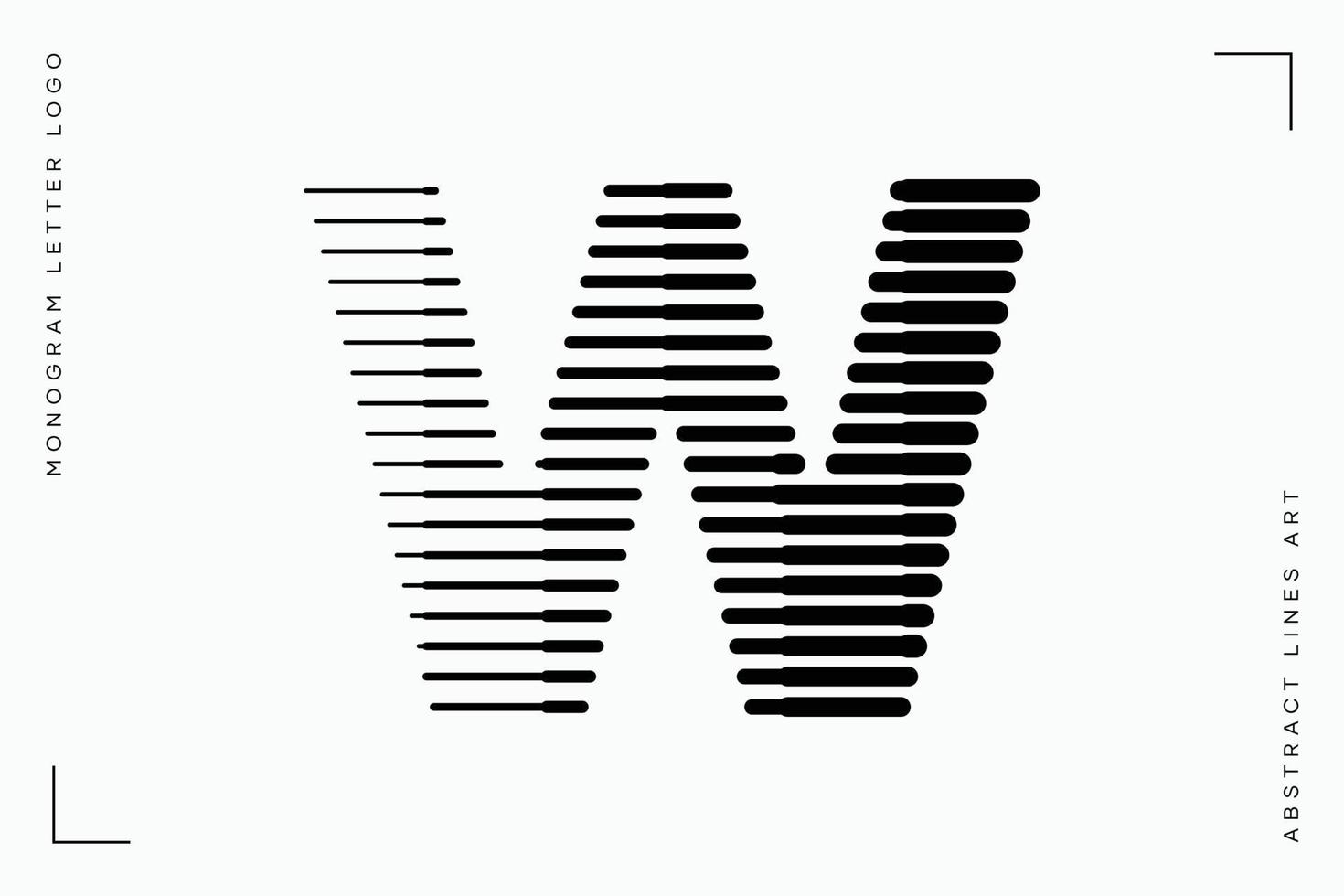 monogram brev w abstrakt modern rader konst logotyp vektor
