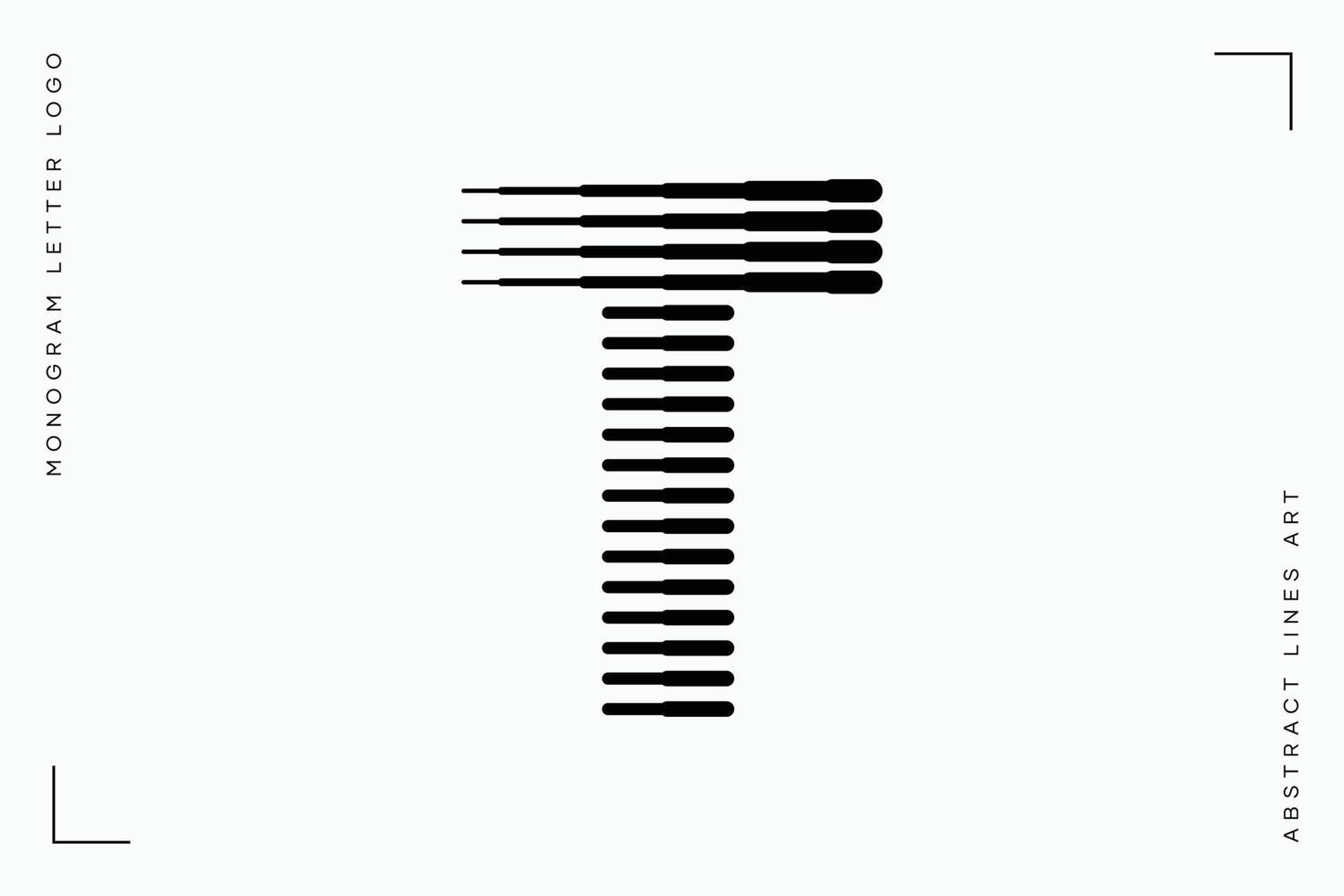 monogram brev t abstrakt modern rader konst logotyp vektor