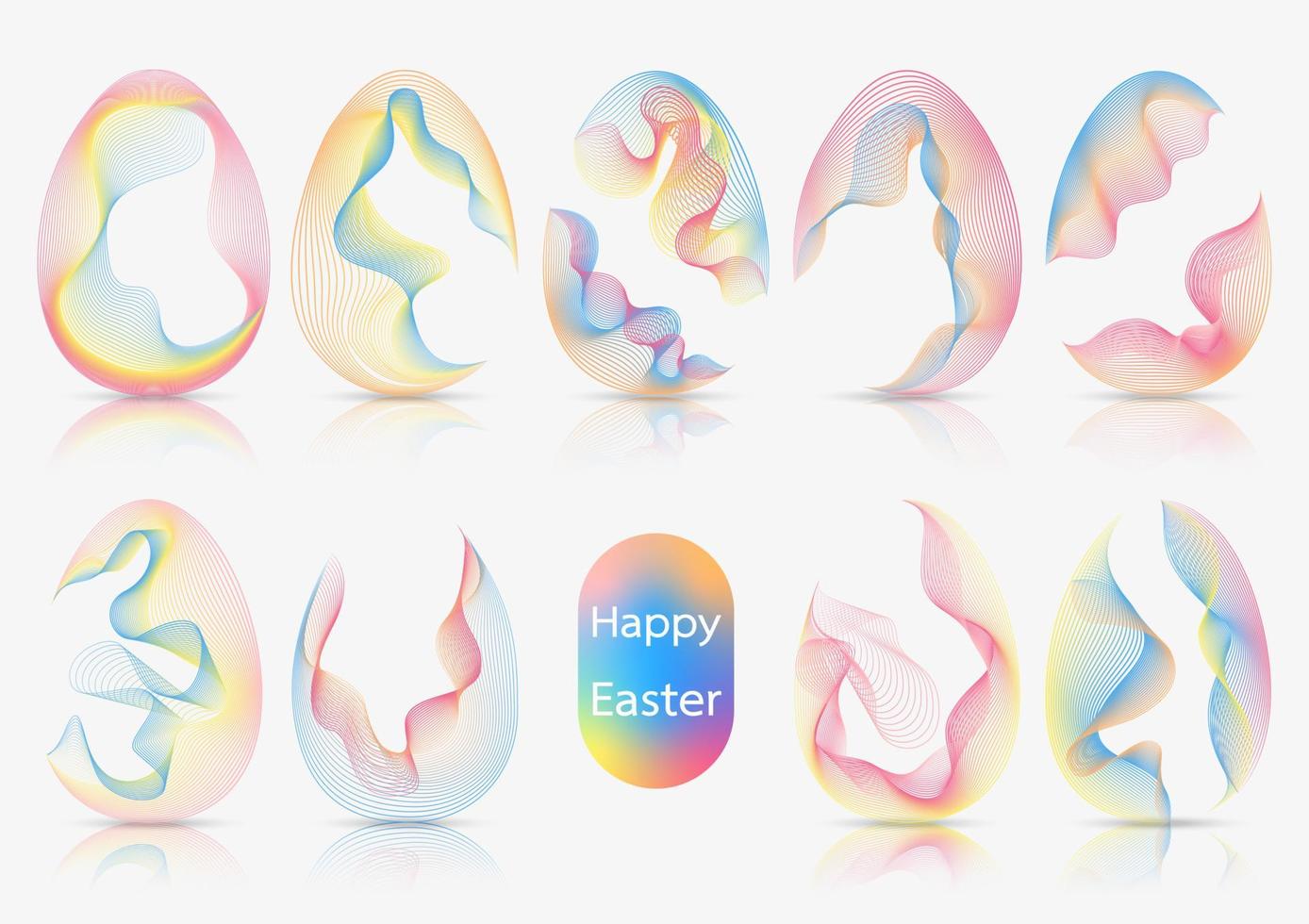Vinka effekt uppsättning, påsk ägg form. vektor illustration