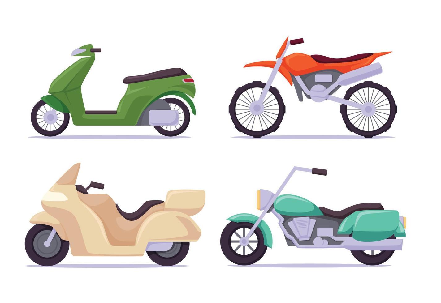 Motorrad und Roller isoliert Vektor Illustration