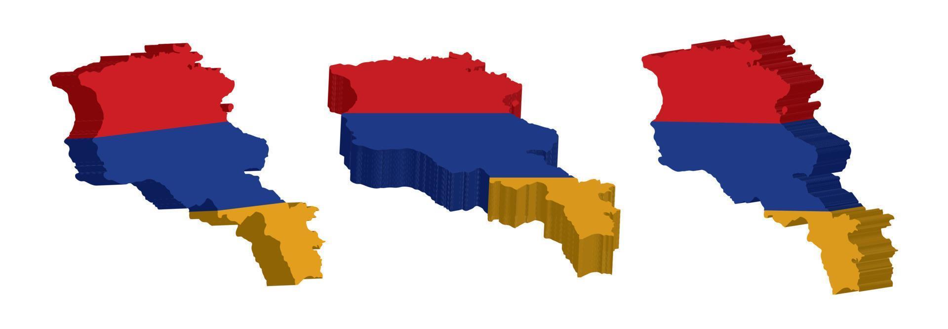 realistisk 3d Karta av armenia vektor design mall