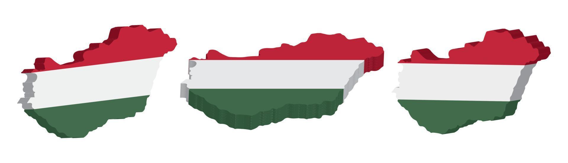 realistisch 3d Karte von Ungarn Vektor Design Vorlage