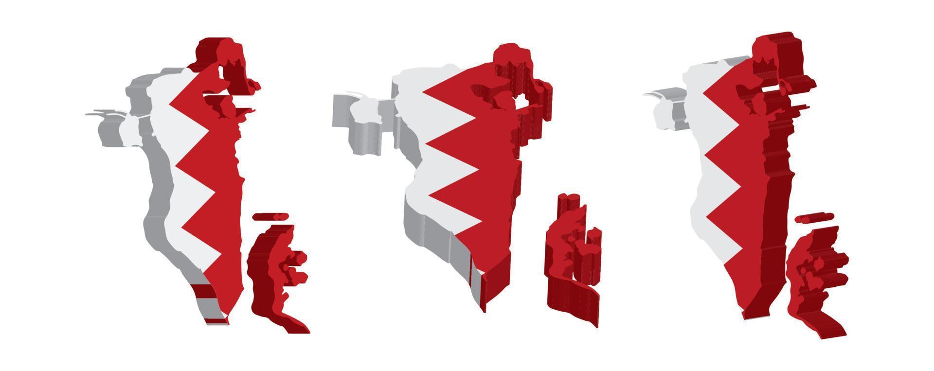 realistisk 3d Karta av bahrain vektor design mall