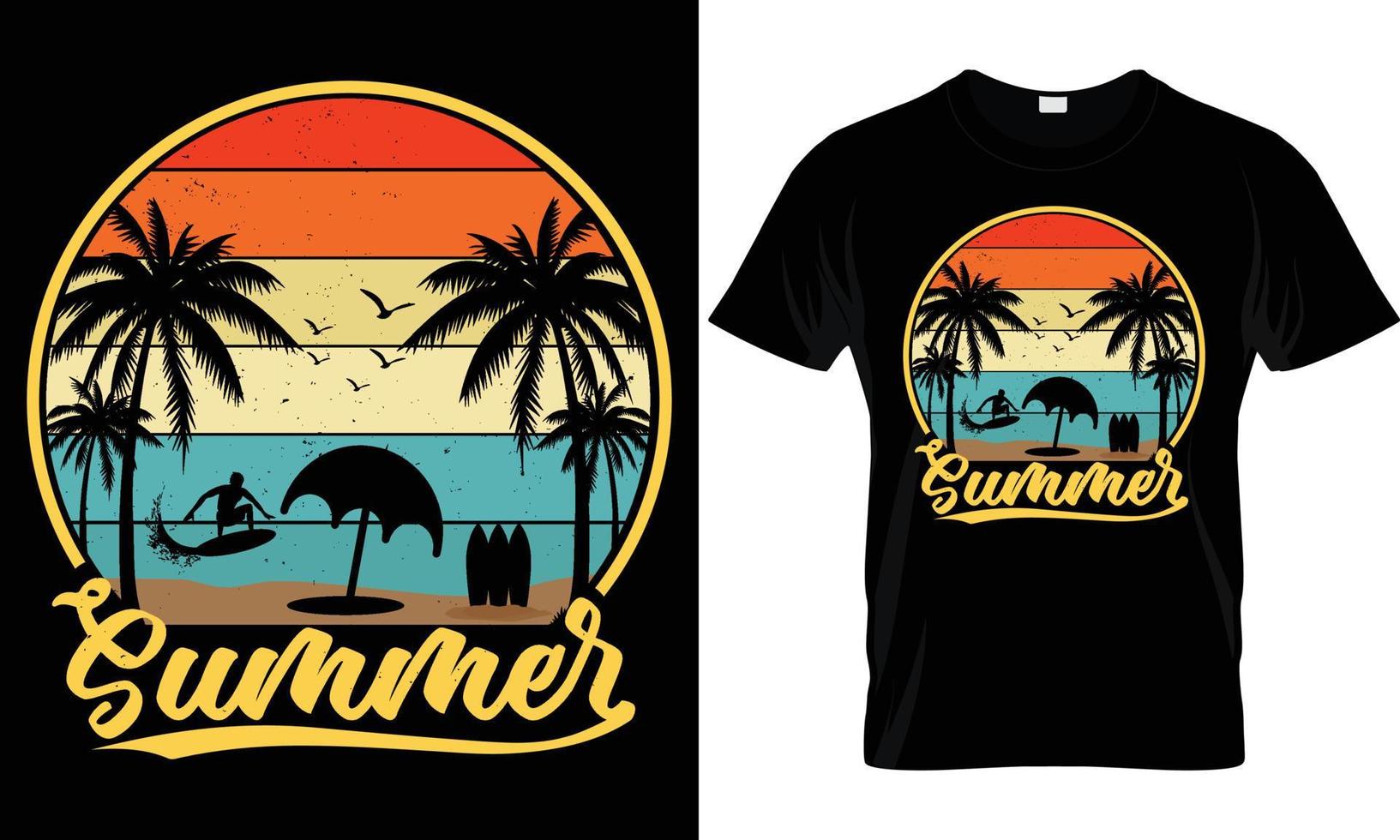 Sommer- t - - Hemd Design vektor