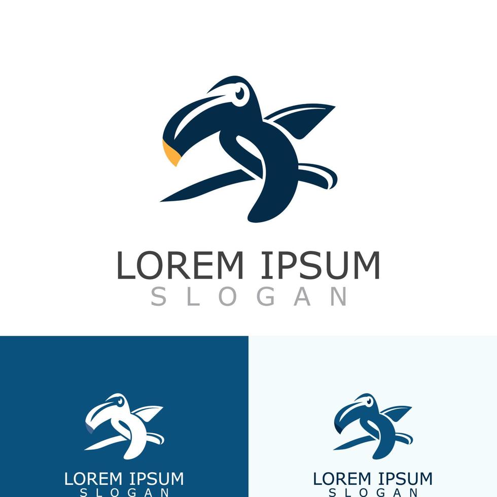 Tukan einfach Logo Design Bild Vogel Vektor Illustration