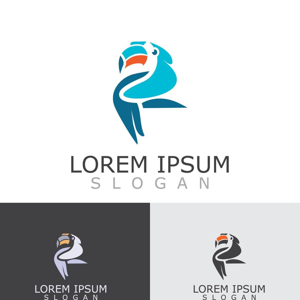 Tukan einfach Logo Design Bild Vogel Vektor Illustration