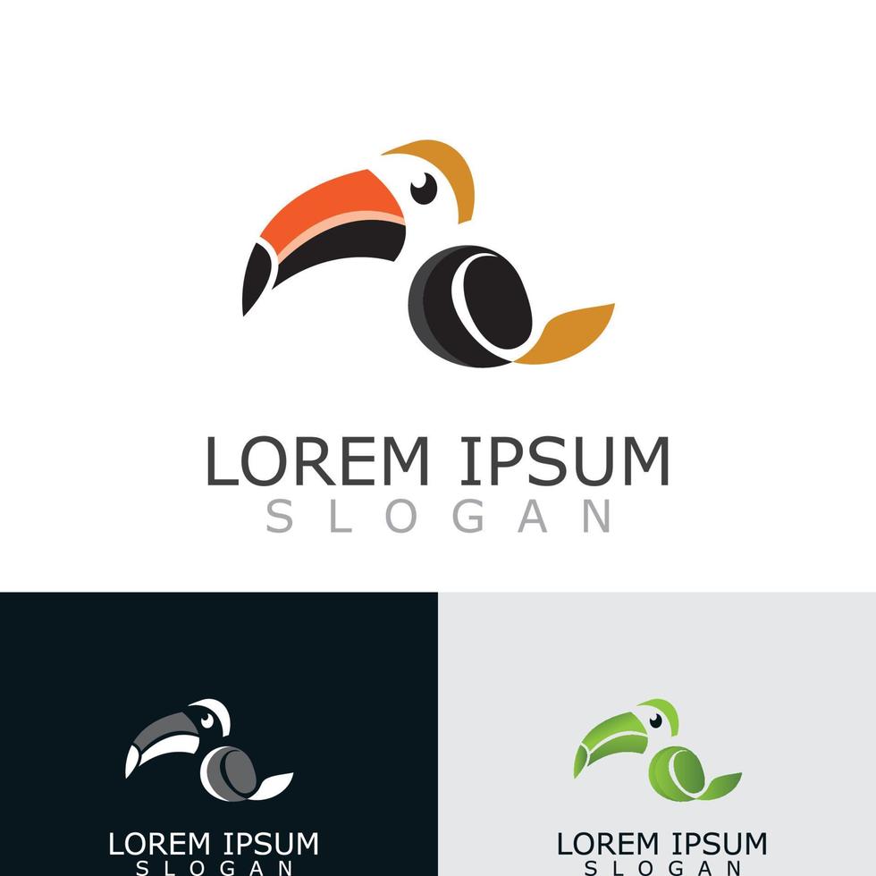 Tukan einfach Logo Design Bild Vogel Vektor Illustration