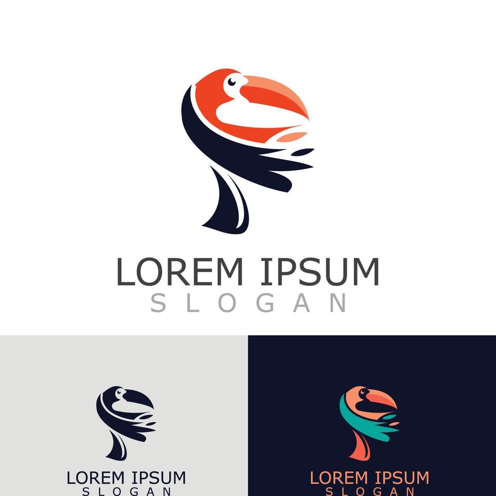 Tukan einfach Logo Design Bild Vogel Vektor Illustration